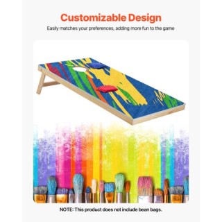 VEVOR Φορητό Σετ Κορνχόλ 4x2ft Ξύλινο με Θήκη Μεταφοράς HWDDBSM42FT...