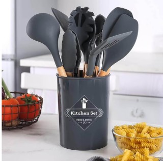 Σετ Μαγειρικών Εργαλείων Σιλικόνης για την Κουζίνα 14 τεμαχίων Σκού... Σετ Μαγειρικών Εργαλείων Σιλικόνης για την Κουζίνα 14 τεμαχίων Σκού...