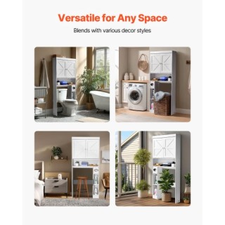 VEVOR Λευκό Ντουλάπι Αποθήκευσης Μπάνιου με Ρυθμιζόμενο Ράφι 67.4 C... VEVOR Λευκό Ντουλάπι Αποθήκευσης Μπάνιου με Ρυθμιζόμενο Ράφι 67.4 C...