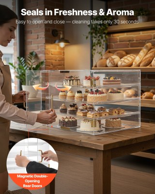 VEVOR Επαγγελματική Βιτρίνα Ζαχαροπλαστικής, 4 Επίπεδων: Ακρυλικός ...