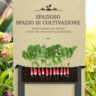 Outsunny Κρεβάτι Κήπου με Θερμοκήπιο, Ξύλινη Βάση Φυτών Εξωτερικού ...