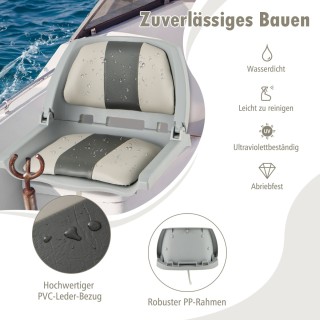 Costway Κάθισμα Σκάφους Χαμηλής Πλάτης 51 x 57 x 35 cm με Πτυσσόμε... Costway Κάθισμα Σκάφους Χαμηλής Πλάτης 51 x 57 x 35 cm με Πτυσσόμε...