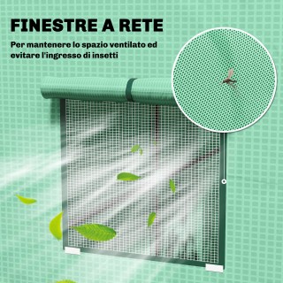 Outsunny Θερμοκήπιο για Φυτά με 2 Πλευρικά Παράθυρα με Δίχτυ και Εί...