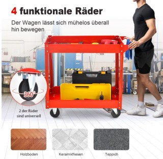 Καρότσι Μεταφοράς με Χερούλι από Ανθεκτικό Μεταλλικό Πλαίσιο - Κόκκ... Καρότσι Μεταφοράς με Χερούλι από Ανθεκτικό Μεταλλικό Πλαίσιο - Κόκκ...