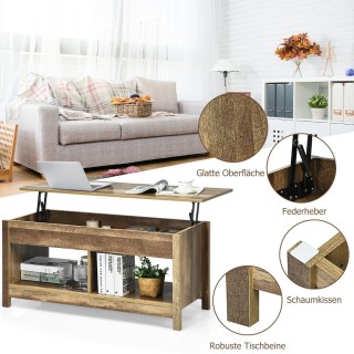 Costway Πολυλειτουργικό Τραπέζι με Ρυθμιζόμενη Επιφάνεια και Αποθηκ...