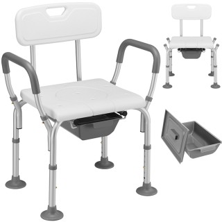 BAKAJI Ρυθμιζόμενο Καθίστες Αλουμινίου για Ηλικιωμένους και Άτομα μ...