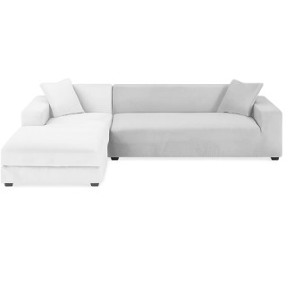 Κάλυμμα Τριθέσιου Καναπέ – Ελαστικό Βελούδο Ανοιχτό Γκρι 145 - 185c...