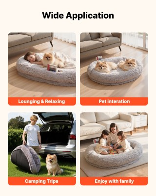 VEVOR Ορθοπεδικό Κρεβάτι Ανθρώπου 1320x860x240mm με Μνήμη Αφρού, Γκ...