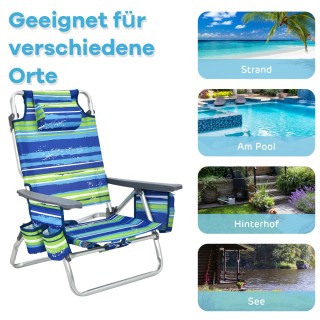 Costway  Σετ 3 τεμ. Καρέκλες Παραλίας & Τραπέζι Εξωτερικού Χώρου Μπ...