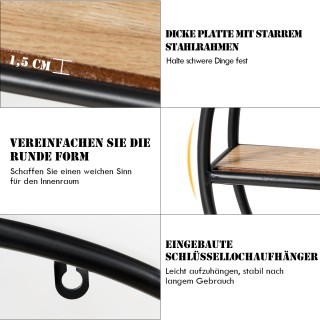 Costway Στρογγυλή Μαύρη Ραφιέρα 4 Επιπέδων 55x55x11εκ HW63372 Costway Στρογγυλή Μαύρη Ραφιέρα 4 Επιπέδων 55x55x11εκ HW63372