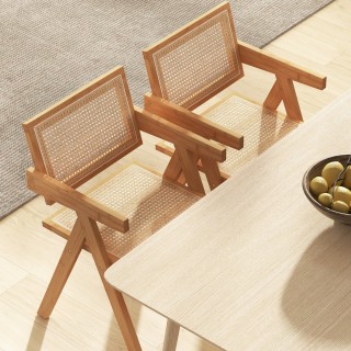 Costway Σετ 4 Καρέκλες με Ρατάν και Μπαμπού σε Μεσαιωνικό Στυλ JV11... Costway Σετ 4 Καρέκλες με Ρατάν και Μπαμπού σε Μεσαιωνικό Στυλ JV11...