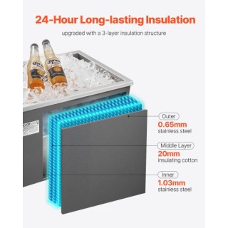 VEVOR Ανοξείδωτο Ψυγείο Πάγου 30L QRSCBC201BXGIKX41002V0