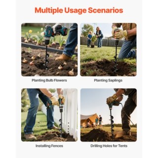 VEVOR Σπειροειδές Τρυπάνι Γης 8x60cm για Γλάστρες LXZZT1G80MM6E08ZC...