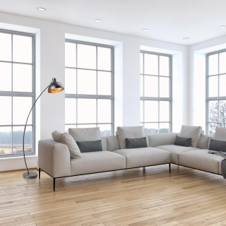 BAKAJI Σύγχρονο Βιομηχανικό Φωτιστικό Δαπέδου Αψίδα Μεταλλικό E27 Μ... BAKAJI Σύγχρονο Βιομηχανικό Φωτιστικό Δαπέδου Αψίδα Μεταλλικό E27 Μ...