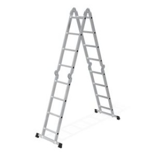 ModernHome Πτυσσόμενη Σκάλα Αλουμινίου 4x4 Μέγιστο Βάρος 150 kg WK4...