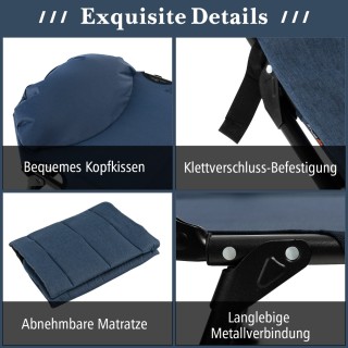 Costway Πτυσσόμενο Κρεβάτι Ψαρέματος με Αποσπώμενο Στρώμα και Ρυθμι...