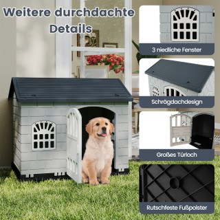 Costway Πλαστικό Καταφύγιο για Μικρά Κατοικίδια με Κλειδαριά, 3 Παρ...