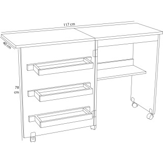 Shally Dogan  Φορητό Τραπέζι Ραπτομηχανής Πτυσσόμενο Πολυχρηστικό Ξ...