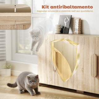 HOMCOM Κουζίνα Κρεντέντζα με 2 Ντουλάπια, Πόρτες Soft-Close και Ρυθ...