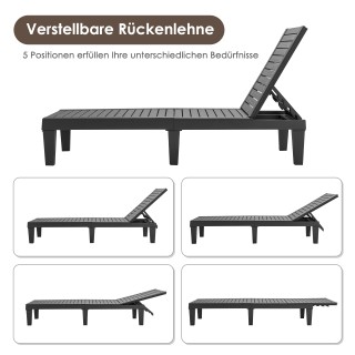 Costway  Ξαπλώστρα εξωτερικού χώρου με ρυθμιζόμενη πλάτη 190 x 57.5...