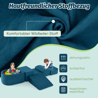 Costway Σετ 5 Τεμαχίων Μεγάλα Μπλε Αφρώδη Τουβλάκια Με Μπάλα Παίχνι... Costway Σετ 5 Τεμαχίων Μεγάλα Μπλε Αφρώδη Τουβλάκια Με Μπάλα Παίχνι...