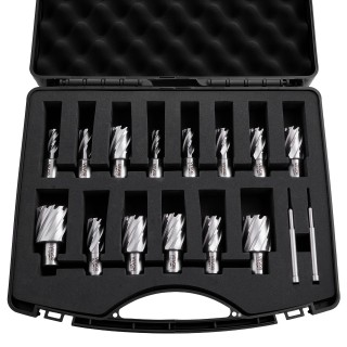 VEVOR Σετ ποτηροτρυπάνων για μαγνητικό δράπανο HSS 16 τεμ. με στέλε...