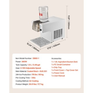 VEVOR Μηχανή Παρασκευής Νιφάδων Πάγου 80KG/24H, Ηλεκτρική Μηχανή Θρ... VEVOR Μηχανή Παρασκευής Νιφάδων Πάγου 80KG/24H, Ηλεκτρική Μηχανή Θρ...