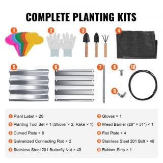 VEVOR Υπερυψωμένο Παρτέρι, 182x92x28 εκ. Γαλβανισμένο Μεταλλικό Κου... VEVOR Υπερυψωμένο Παρτέρι, 182x92x28 εκ. Γαλβανισμένο Μεταλλικό Κου...