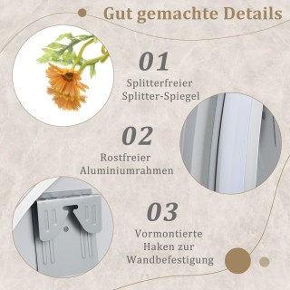 Costway  Καθρέφτης μπάνιου LED με φωτισμό 60 x 60 εκ., αντιθαμβωτικ...