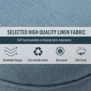 HOMCOM  Πολυθρόνα για Σαλόνι με Μαξιλάρι, από Ύφασμα με Αίσθηση Λιν...