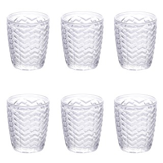 Villa dEste Home Σετ 6 Ποτήρια Νερού 295 ml με Ανάγλυφη Επιφάνεια T...