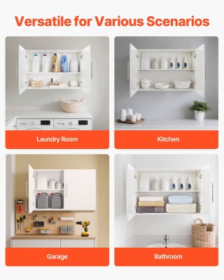 VEVOR Ντουλάπι Τοίχου Δίφυλλο Λευκό με Ρυθμιζόμενο Ράφι, 40.6 x 91.... VEVOR Ντουλάπι Τοίχου Δίφυλλο Λευκό με Ρυθμιζόμενο Ράφι, 40.6 x 91....