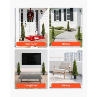 VEVOR Σετ 2 Τεχνητών Κυπαρισσών 914mm, Πρασινάδα από PE, Ιδανικά γι... VEVOR Σετ 2 Τεχνητών Κυπαρισσών 914mm, Πρασινάδα από PE, Ιδανικά γι...