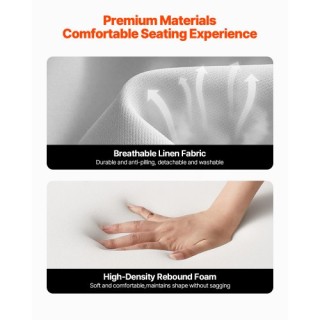 VEVOR Καρέκλα Δαπέδου Mid-Century Modern με λινό ύφασμα και μαξιλάρ...