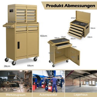 Costway Δίδυμο Εργαλειοφόρο με Ρυθμιζόμενο Ράφι & 8 Θήκες, Κίτρινο,... Costway Δίδυμο Εργαλειοφόρο με Ρυθμιζόμενο Ράφι & 8 Θήκες, Κίτρινο,...