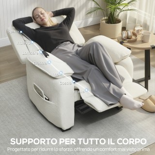 HOMCOM Πολυθρόνα Ανακλινόμενη 150° σε Υφή Βελούδου με Υποπόδιο, Τηλ...