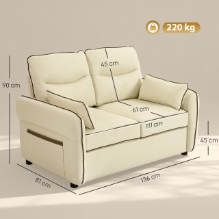 HOMCOM Διθέσιος Καναπές από Συνθετικό Δέρμα με Παχιά Επένδυση, Πλαϊ... HOMCOM Διθέσιος Καναπές από Συνθετικό Δέρμα με Παχιά Επένδυση, Πλαϊ...