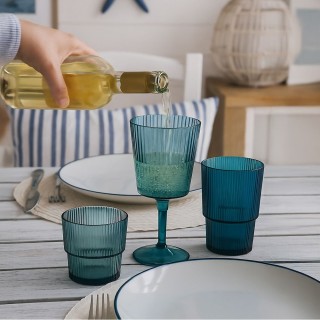 Villa DEste  Σετ 12 τμχ Ποτήρι ποτού 420 ml σε μπλε πλαστικό PS Sha...