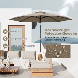 Costway  Ανθεκτική Ομπρέλα Κήπου με Ατσάλινο Σκελετό και Αδιάβροχο ...