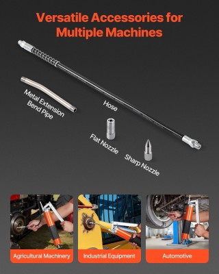 VEVOR Σετ Γρασαδόρου Υψηλής Πίεσης 10,000 PSI με Πιστόλι και Αξεσου...