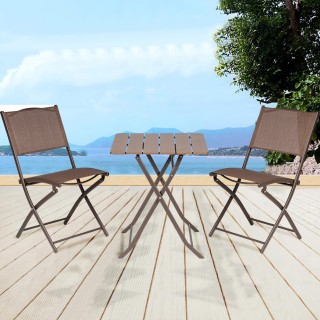 BAKAJI Σετ Πτυσσόμενο Τραπέζι με 2 Καρέκλες Καφέ Εξωτερική Διακόσμ... BAKAJI Σετ Πτυσσόμενο Τραπέζι με 2 Καρέκλες Καφέ Εξωτερική Διακόσμ...