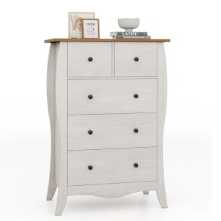 Costway Ρουστίκ Συρταριέρα Αγροικίας με 5 Συρτάρια 67,5 x 38,5 x 97...