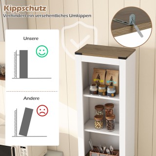 Costway Λευκή Λεπτή Ντουλάπα Μπάνιου με Συρτάρι & Ρυθμιζόμενο Ράφι ...