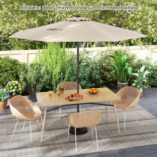 Costway Ομπρέλα Εξωτερικού Χώρου 303 εκ. Ρυθμιζόμενη Μπεζ NP12259BE