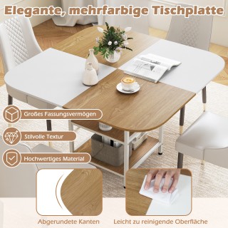 Costway Τραπέζι Κουζίνας/Τραπεζαρίας με 2 Ράφια – Τετράγωνο Τραπέζι...