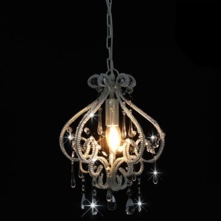 vidaXL Φωτιστικό Οροφής με Χάντρες Στρογγυλό Λευκό Ε14 281593