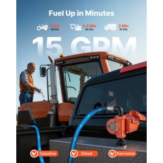 VEVOR Αντλία Μεταφοράς Καυσίμου 12V, 57 Λ/λεπτό, Χυτοσιδηρή Αντλία ... VEVOR Αντλία Μεταφοράς Καυσίμου 12V, 57 Λ/λεπτό, Χυτοσιδηρή Αντλία ...