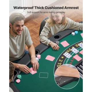 VEVOR Πτυσσόμενο Τραπέζι Πόκερ 1828.8 mm για 7 Παίκτες DZDTZDPKPZ72...