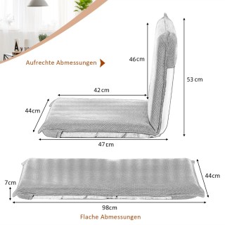 Costway Ρυθμιζόμενη Καρέκλα Δαπέδου με 6 Στάδια και Επένδυση - Γκρι... Costway Ρυθμιζόμενη Καρέκλα Δαπέδου με 6 Στάδια και Επένδυση - Γκρι...