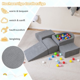 Costway Σετ 5 Τεμαχίων Αφρώδη Τουβλάκια με Λακούβα Μπάλας & Υφασμάτ... Costway Σετ 5 Τεμαχίων Αφρώδη Τουβλάκια με Λακούβα Μπάλας & Υφασμάτ...